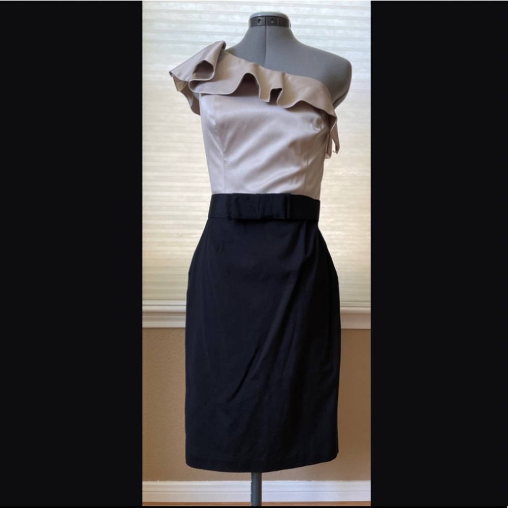 WHBM One Shoulder Dress with ruffle